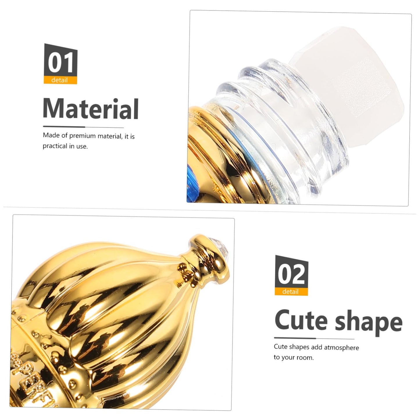 PRETYZOOM Creative Refillable Essential Oil Dropper Bottle 2.36In Mini Glass Perfume Organizer for Travel Home Decor Fragrance Oil Dispenser