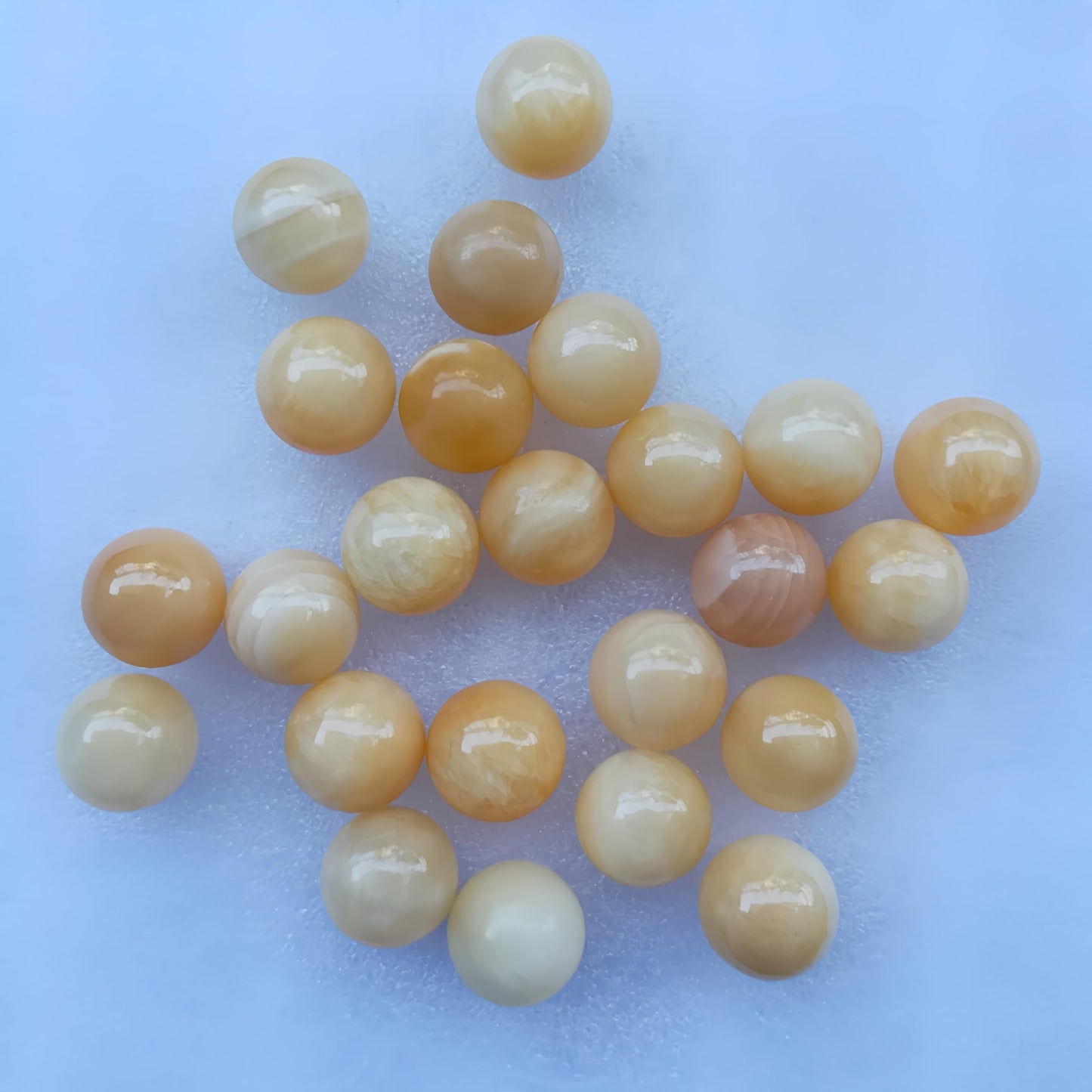 Sunshcat Natural Yellow Jade 0.78 Inchs Crystals and Healing Stone Ball Set,Home Desktop Feng Shui Array Decoration(7 Pieces) ﻿