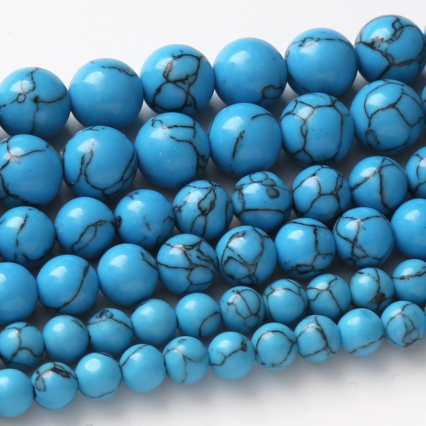 90PCS 4MM Blue Turquoises Round Loose Beads Natural Gemstone Beads for Jewelry Making DIY Bracelet Necklace 15"