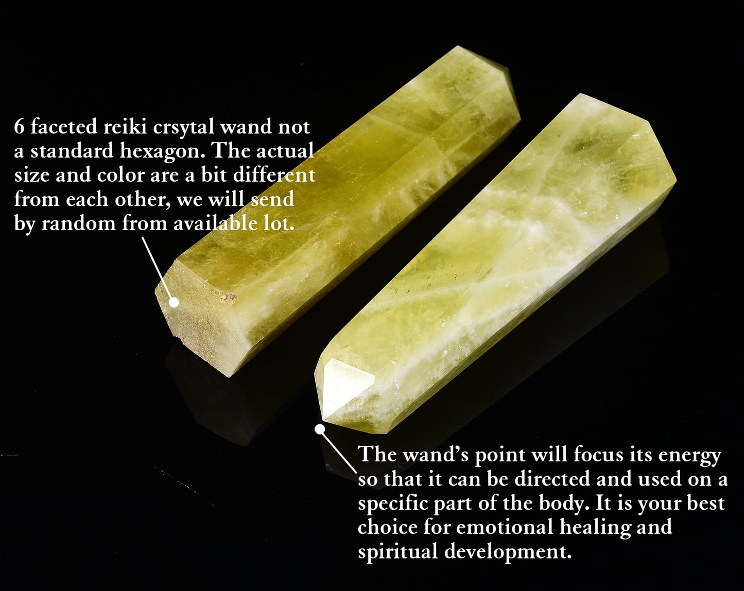 AMOYSTONE Large Lemon Quartz Tower Healing Crystal Obelisk Wand 6 Faceted Reiki Meditation Stone 0.6-1.1 LBS