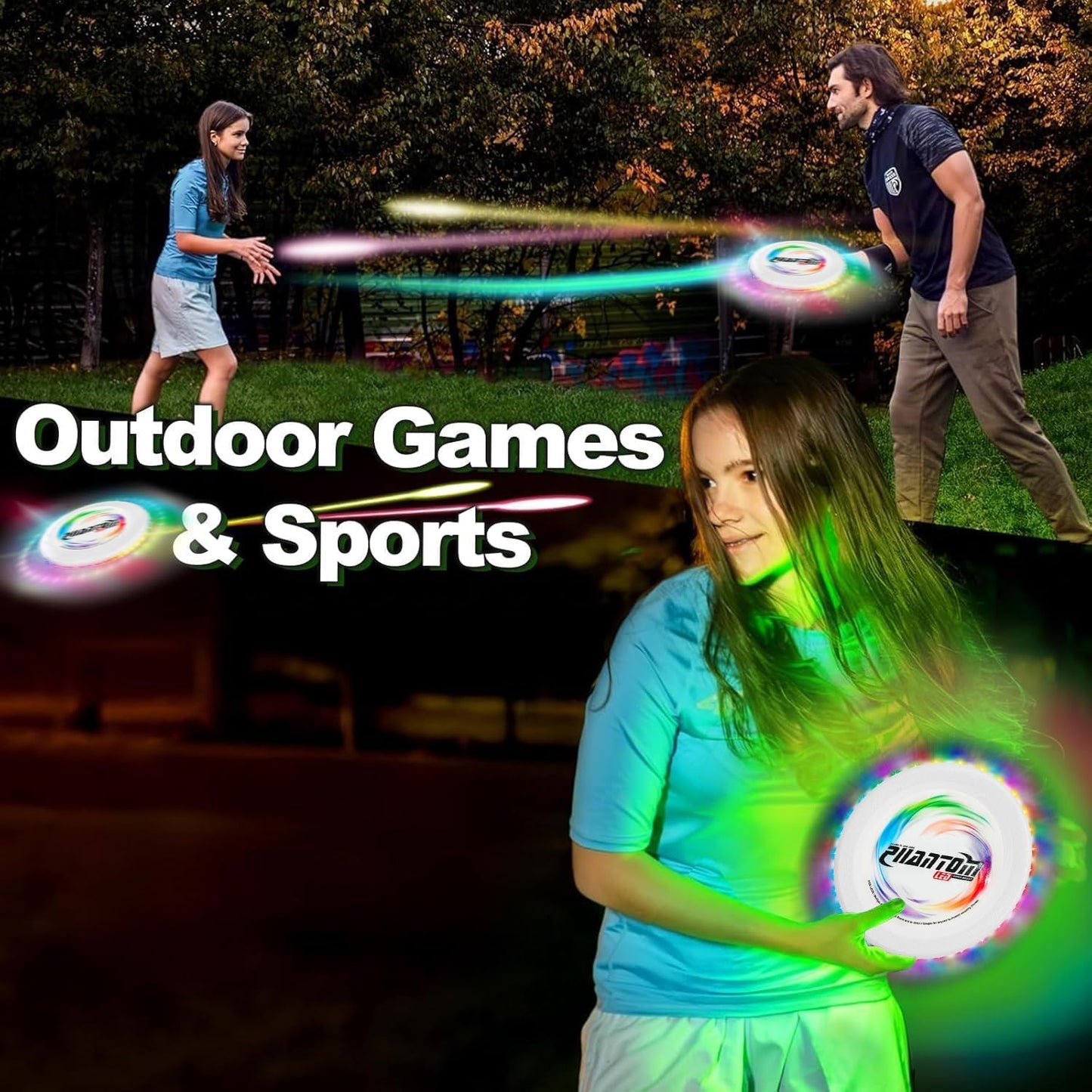 StyleBoon Flying Disc with Million Colors, 13 Lighting Modes 35 Bright Waterproof Flying Ring, Camping for Kids Teens Adults Boys Girls, Perfect for Ages 6+, Gift for Kids