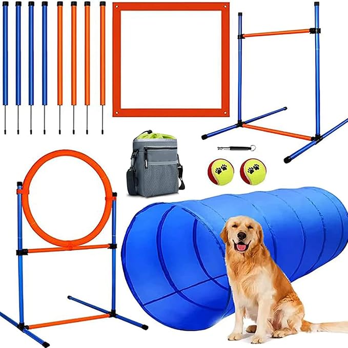 Dog Agility Equipment,72-piece Dog Agility Course Backyard Set Starter Kit