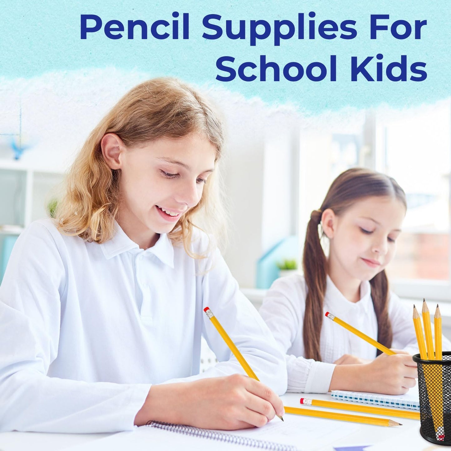 Rosmonde Pencils Bulk, 600 Pack, Pre Sharpened #2, Bulk Yellow Pencils, Easy Hold Grip With Earsers On Top, #2 HB Sharpened, Bulk Supplies for School Districts Classrooms & Colleges