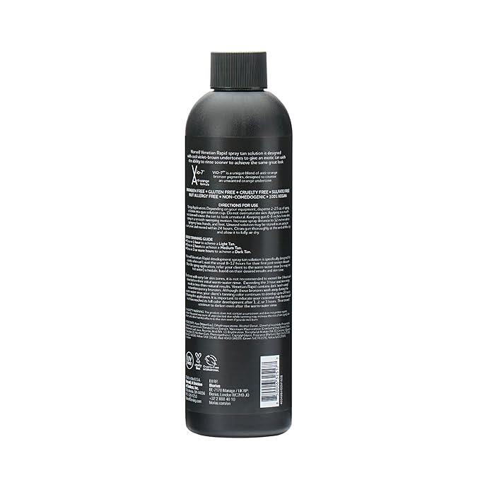 Norvell Premium Rapid Spray Tan Solution Venetian One 8 fl oz – Professional Sunless Tanning Formula for Ultra Fast Natural Bronze Glow, Streak Free, Fast Drying, Long Lasting Color