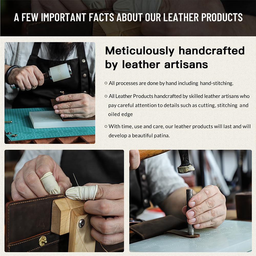 CONTACTS Full Grain Leather Empty Manicure Kit Case for Men Travel Nail Clipper Pouch Small Personal Care Tools Pouch By Handmade (Case Only)