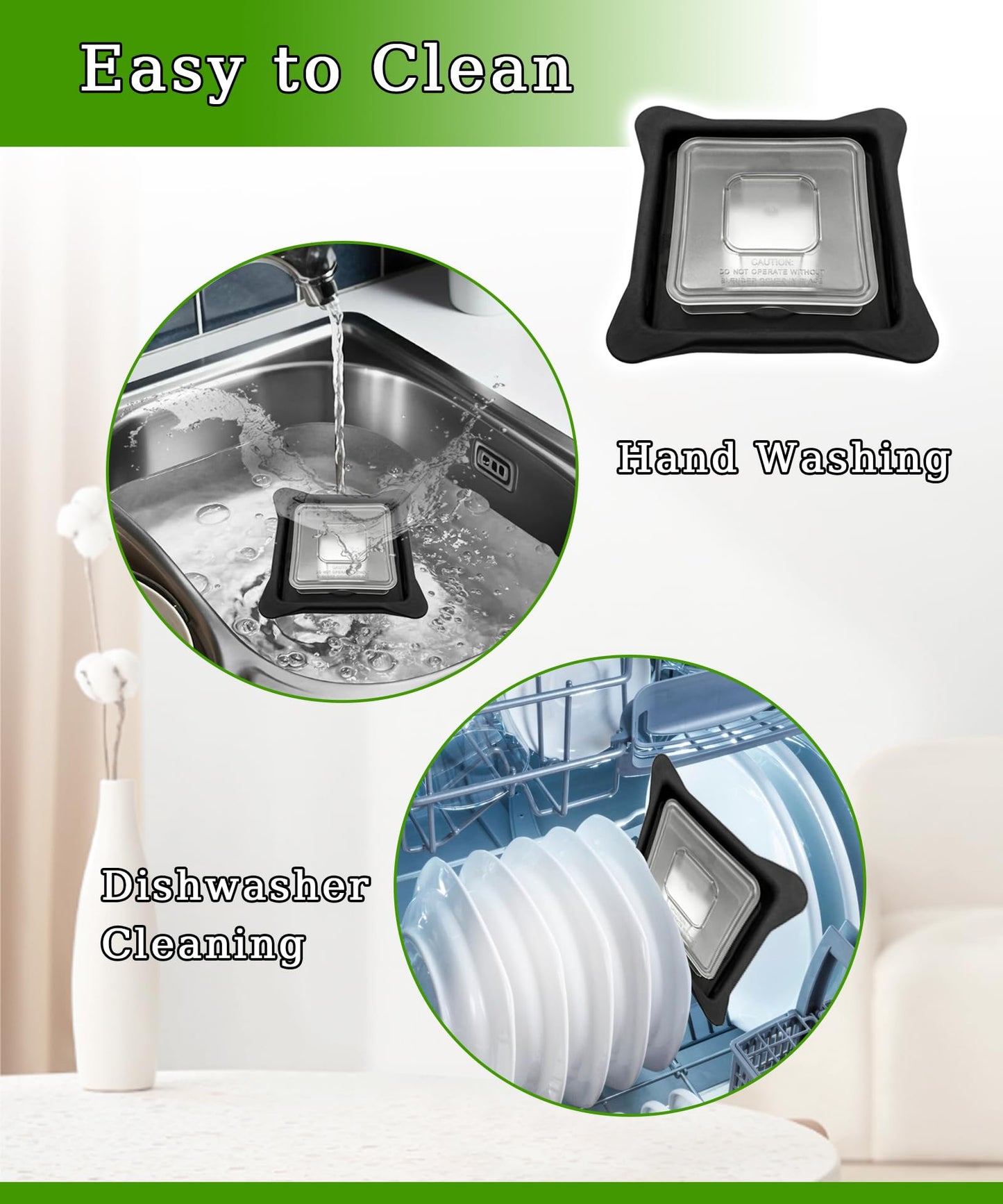 Blender Lid Replacement Compatible with Blendtec Commercial Blender,Soft Vented Gripper Mix-in with Square Clear Plug Compatible with WildSide+ and FourSide jars