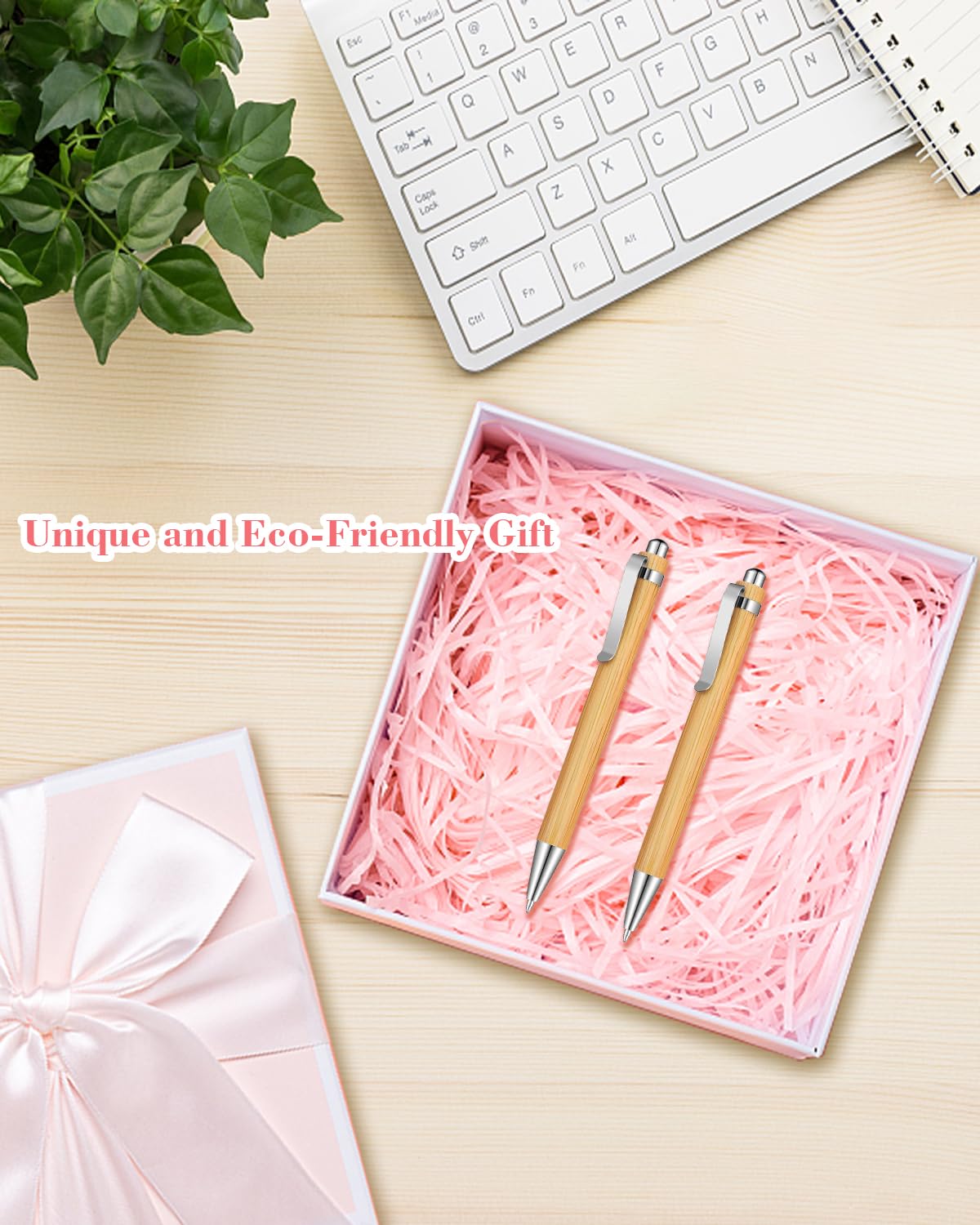 lyforx 250pcs Bamboo Pens Bulk Wooden Bamboo Pens Engraving Wooden Ballpoint Pen Customizable Gift Pen Bulk