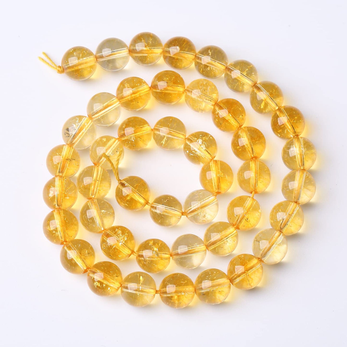 45PCS 8MM Beads Natural Citrine Stone Round Loose Beads Gemstones for Jewelry Making DIY 15Inches Gemstones for Jewelry Making DIY 15Inches
