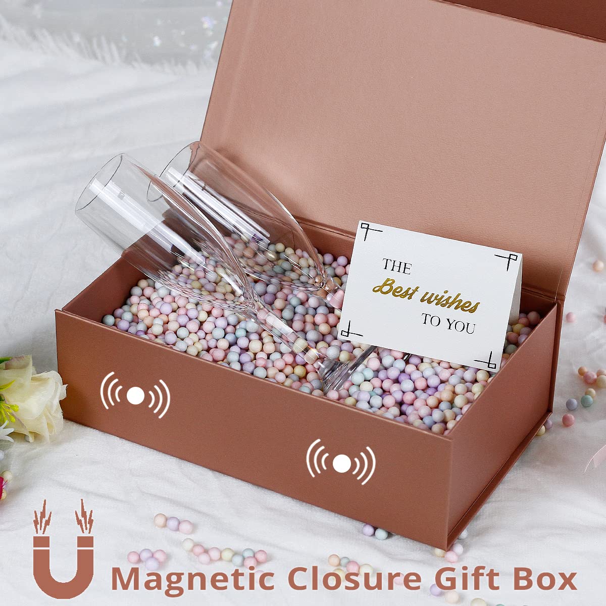 MONDEPAC 4 Pack Gift Boxes with Magnetic Lid 12" X 6" X 4" for Presents,Luxury for Gift Packaging, Bridesmaid Gifts Boxes, Magnetic Gift Box for Gifts,Birthday Gift Boxes,Christmas Gift Boxes