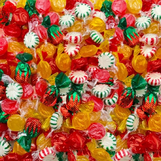 Hard Candy Assortment | 3 Pound Bag | Starlight Mints, Strawberry Drops, Butterscotch, Cinnamon Discs - Hostess Mix