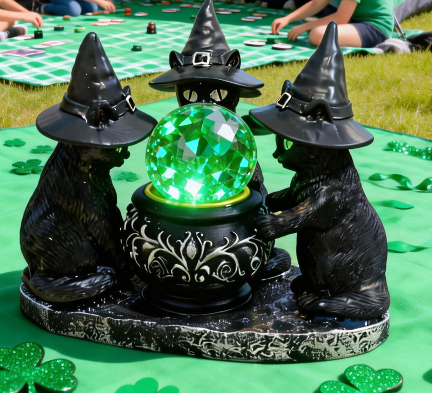 zhuja Black Cat Statue Decor Gothic Halloween Candle Holders Candlestick Decoration Wichy Figure Weird Jars Desk(Candle Holder)