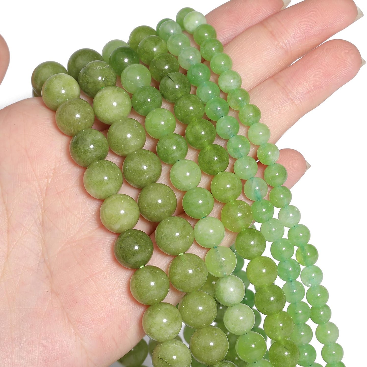 6mm Green Olivine Natural Stone Beads Round Loose Beads for Jewelry Making Yochus DIY Beads Bracelet Necklace