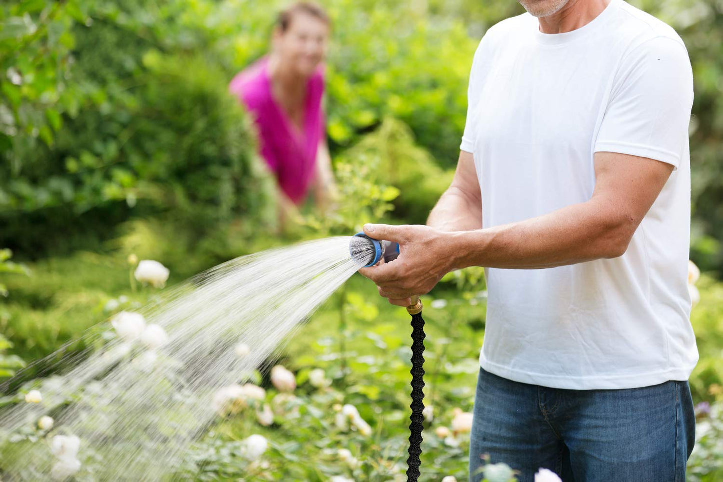 INNAV8 Garden Hose Nozzle Heavy Duty - Features 10 Spray Patterns, THUMB CONTROL On Off Valve Hose Sprayer Nozzle for Easy Water Control - Outdoor Water Hose Nozzle Head Attachment