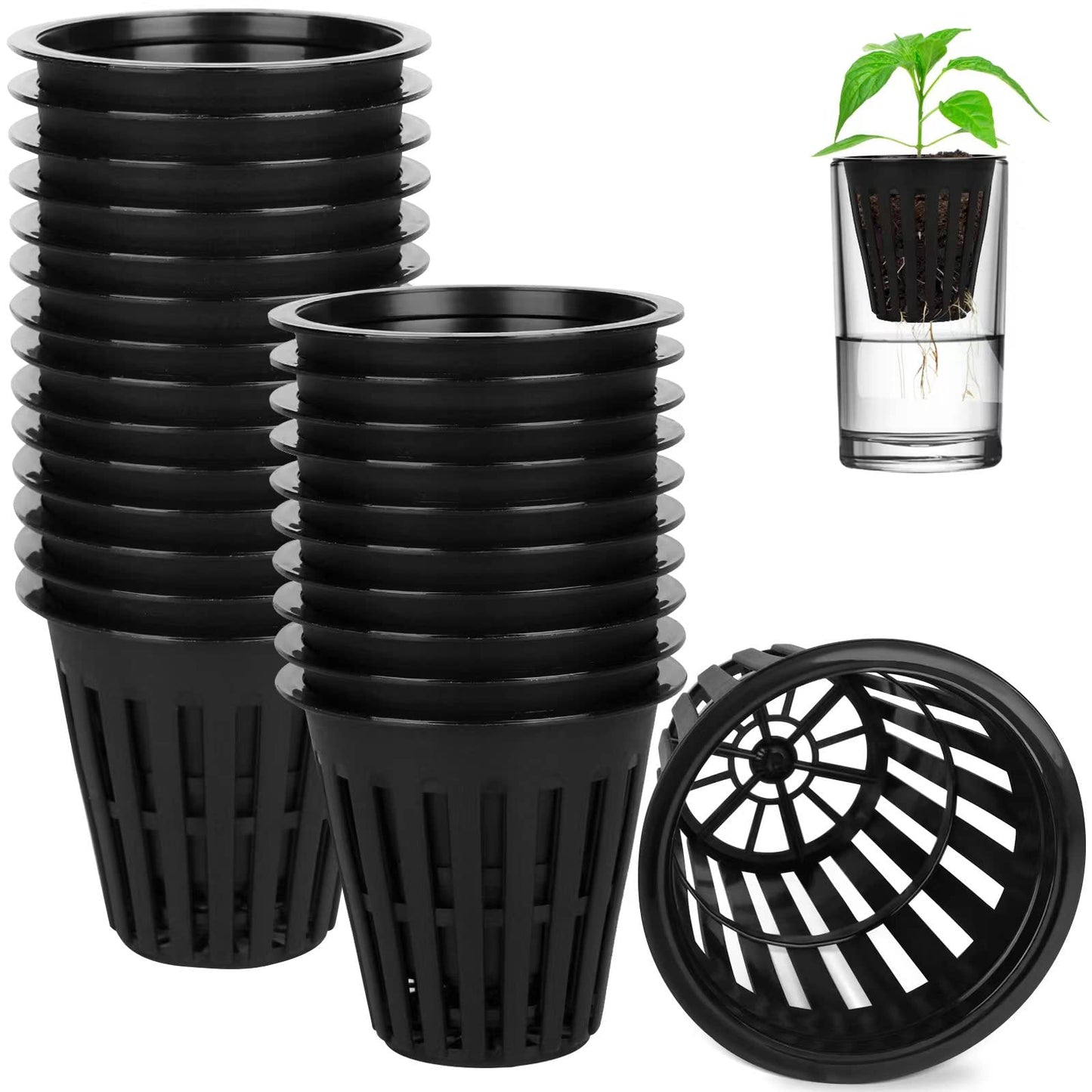 HXSEMAYIG 100PCS 2 inch Net Pots,Hydroponics Cup, Net Cups for Indoor or Outdoor Growing