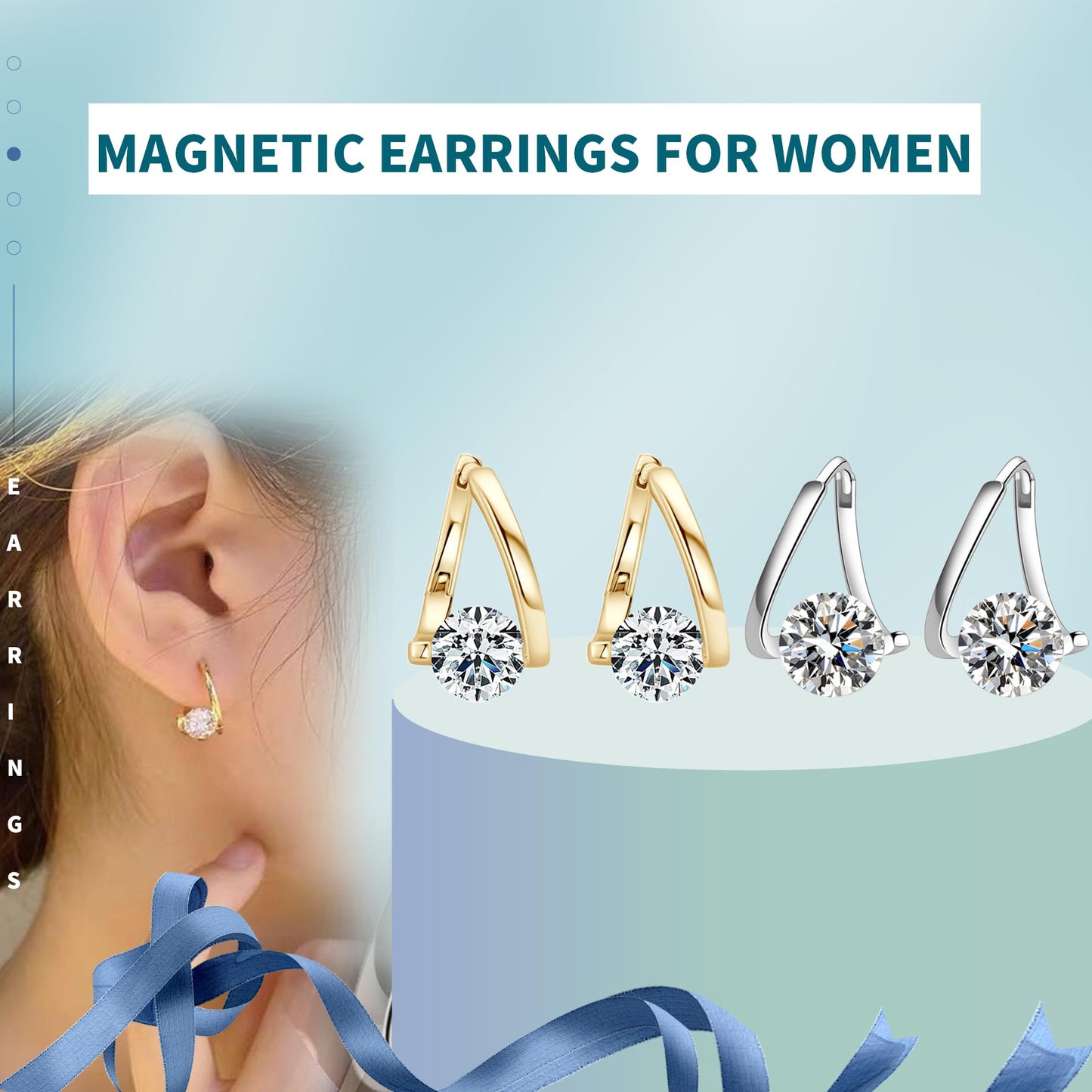 Lymphvity Germanium Earrings, Lymphvity Magnetherapy Germanium Earrings (2 Pairs Gold + Silver)