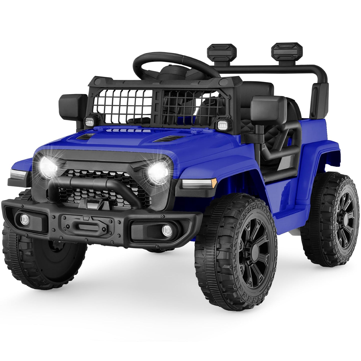Best Choice Products 6V Kids Ride On Toy, Mini Truck, Electric Play Car w/Parent Remote Control, 4-Wheel Suspension, LED Lights, 2 Speeds, Functional Horn, 3.1MPH Max Speed - Blue