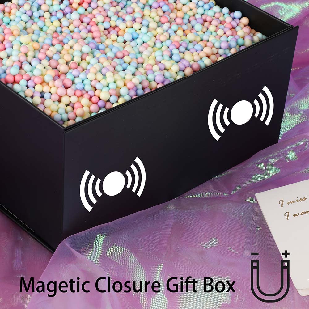 Black Gift Boxes 16 Pack,Large Gift Boxes in Bulk, Collapsible Gift Box with Lid Magnetic Closure, Packaging for Small Business, Parties, Boutiques, Bridesmaid Wedding Retail Bulk 12x12x6 inch