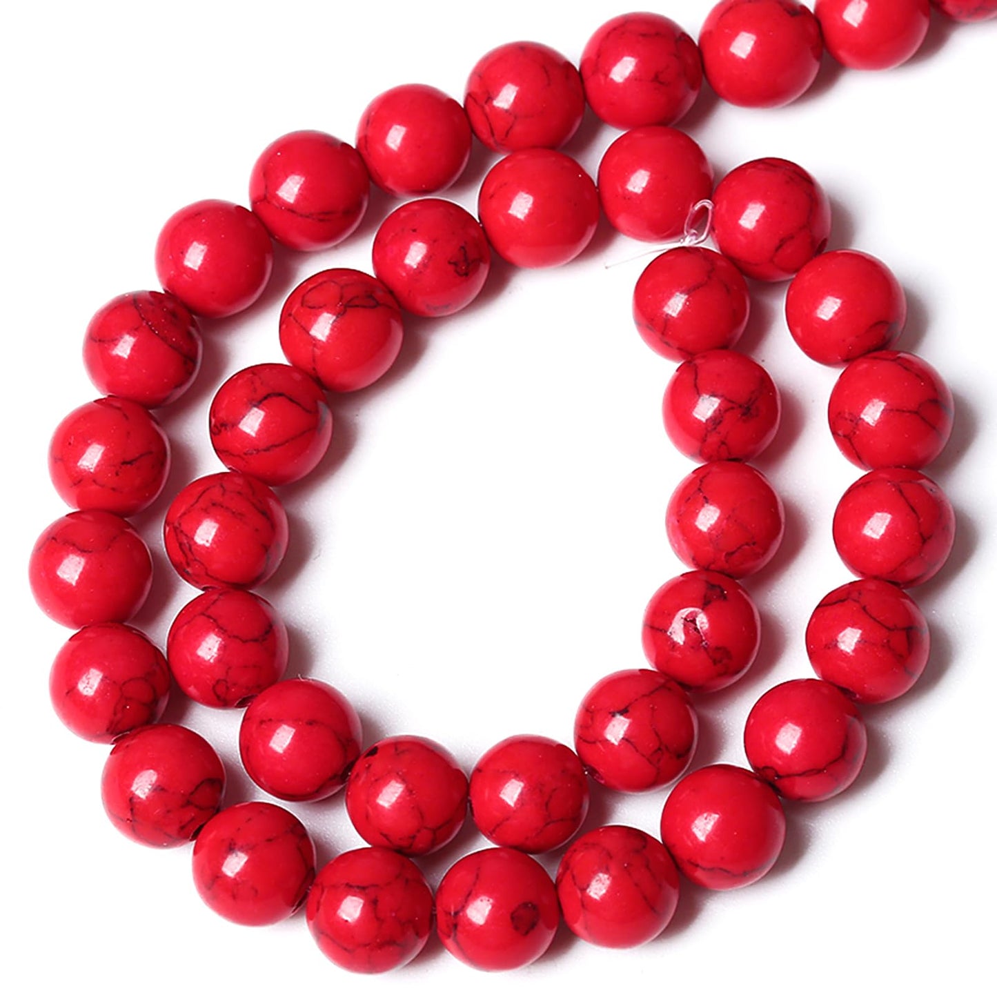 Natural Stone Beads Red Turquoise Round Loose Spacer Beads for Jewelry Making DIY Bracelet Necklace 180pcs 4MM 2 Strands 32"