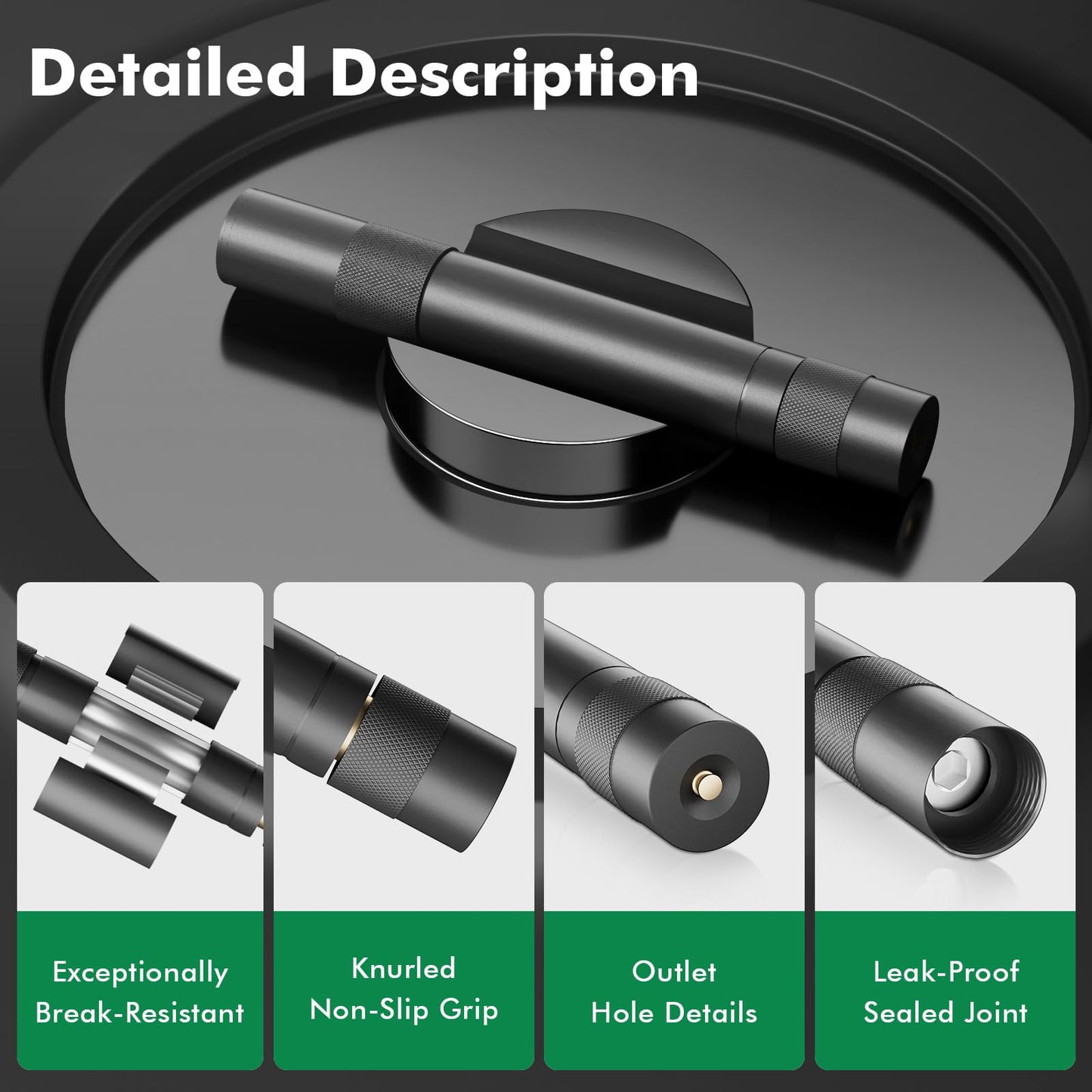 RESTMO Heavy Duty Metal Garden Hose Nozzle with Anti-Rust Coating, High Pressure Water Hose Nozzle with 3 Spray Patterns for Car Washing, Garden Watering, Patio & Floor Cleaning
