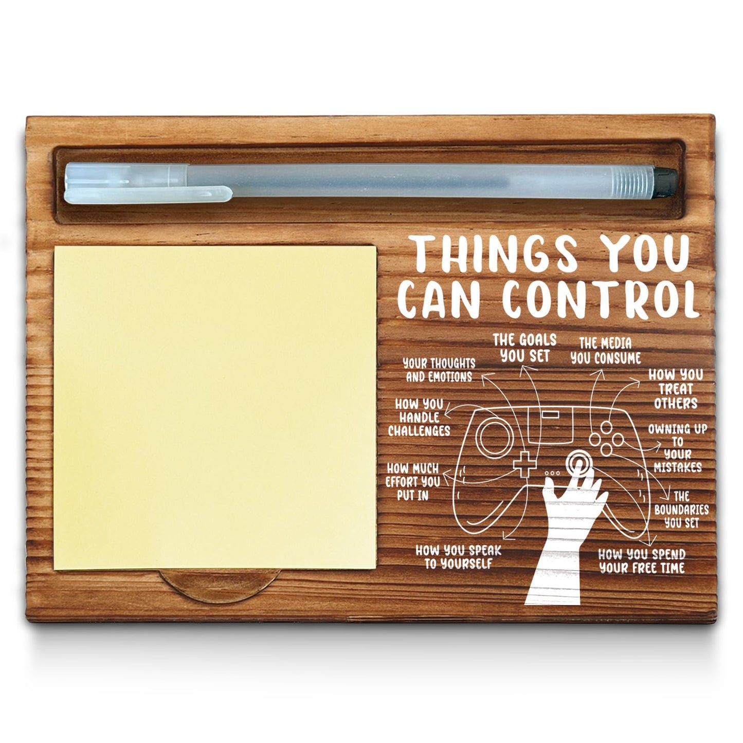 Mental Health Things You Can Control Sticky Note Holder, Mindfulness Therapy Office Gift for Coworker, Friends, Positivity Recovery Self Care Encourage Gift Self-Stick Note Pad Holders WPP34
