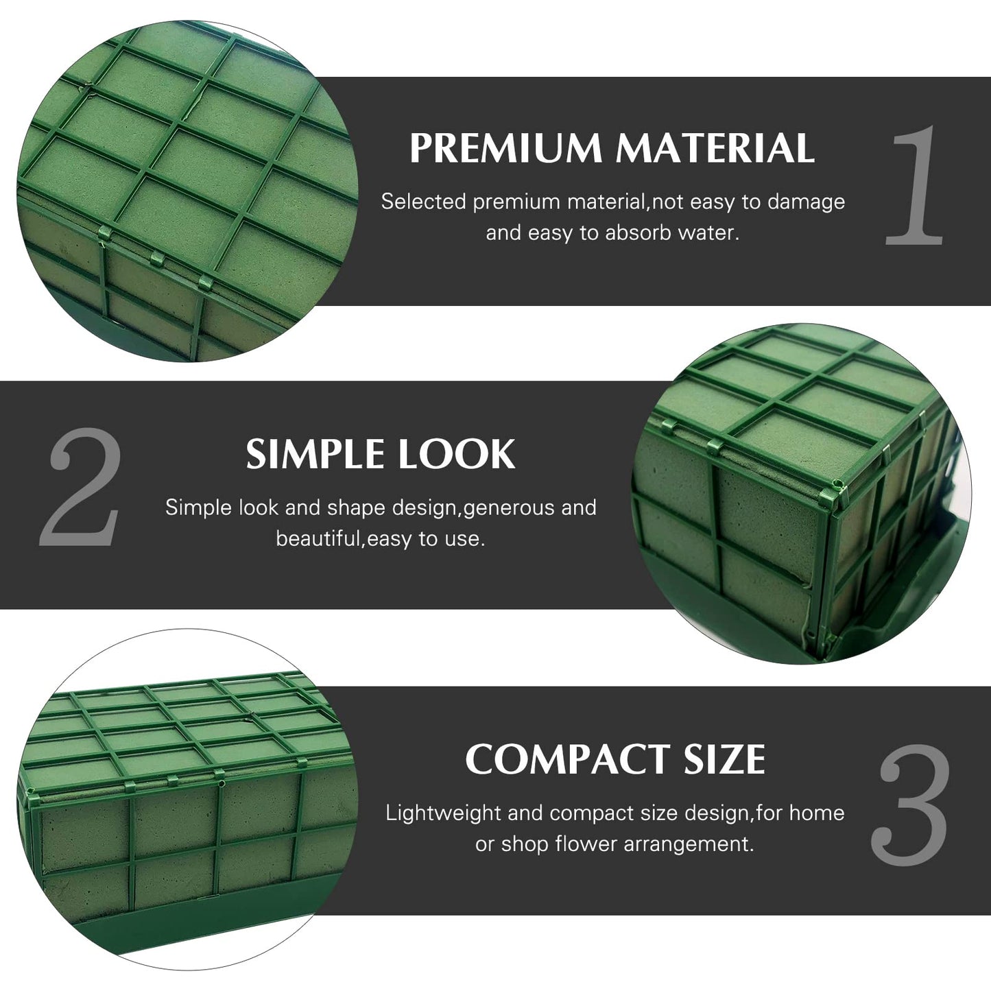 2 Pieces Floral Foam Cage, Flower Arrangements Supplies With Rectangle Holder, Bricks for Fresh Flower Wedding Holiday Decorations