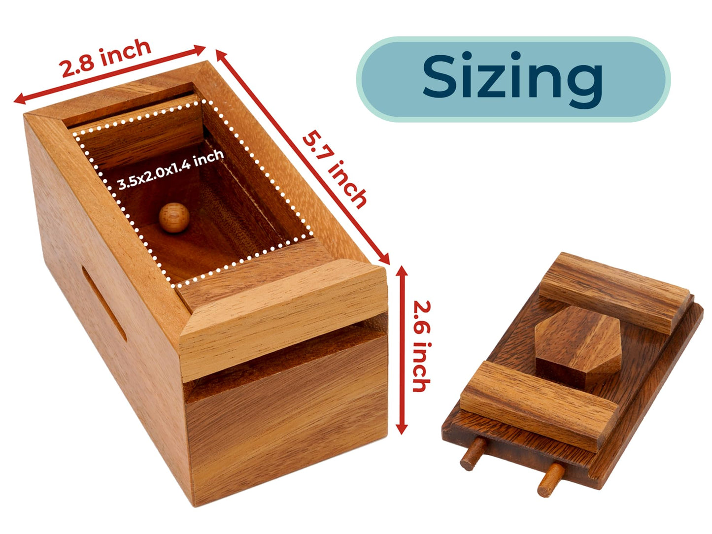 BSIRI Canopic Chest Challenging Brain Teaser Wooden Mind Puzzles and Use as Money Stash Jewelry 3D Puzzle Lock Box Gift Card Money Puzzle for Cash Gift