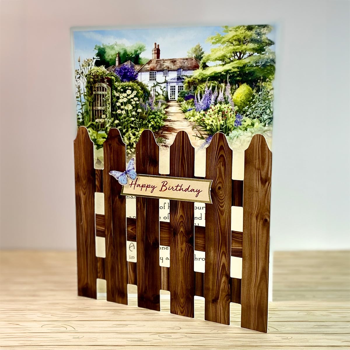Katy Sue Pretty Petals Picket Fence Card Making Kit. Contains 8 Shaped Cards, 2 Sheets of Die Cut Decoupage, Foam Pads, 8 Envelopes & Instructions. for Card Making Supplies & Card Crafting