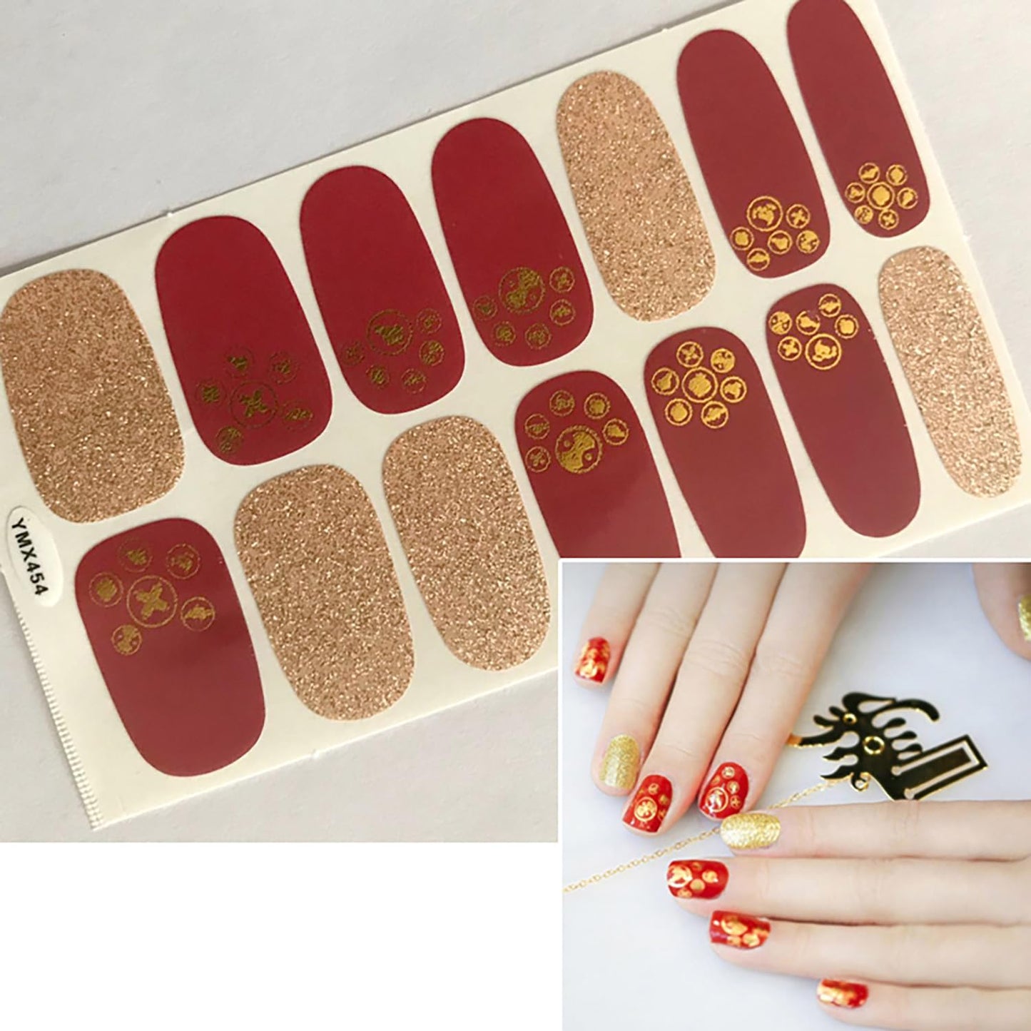 SILPECWEE 20 Sheets Nail Wraps for Women Stick on Nail Polish Strips Adhesive Nail Polish Stickers Gel Nail Strips Manicure Nail Art Accessories with 1pc File