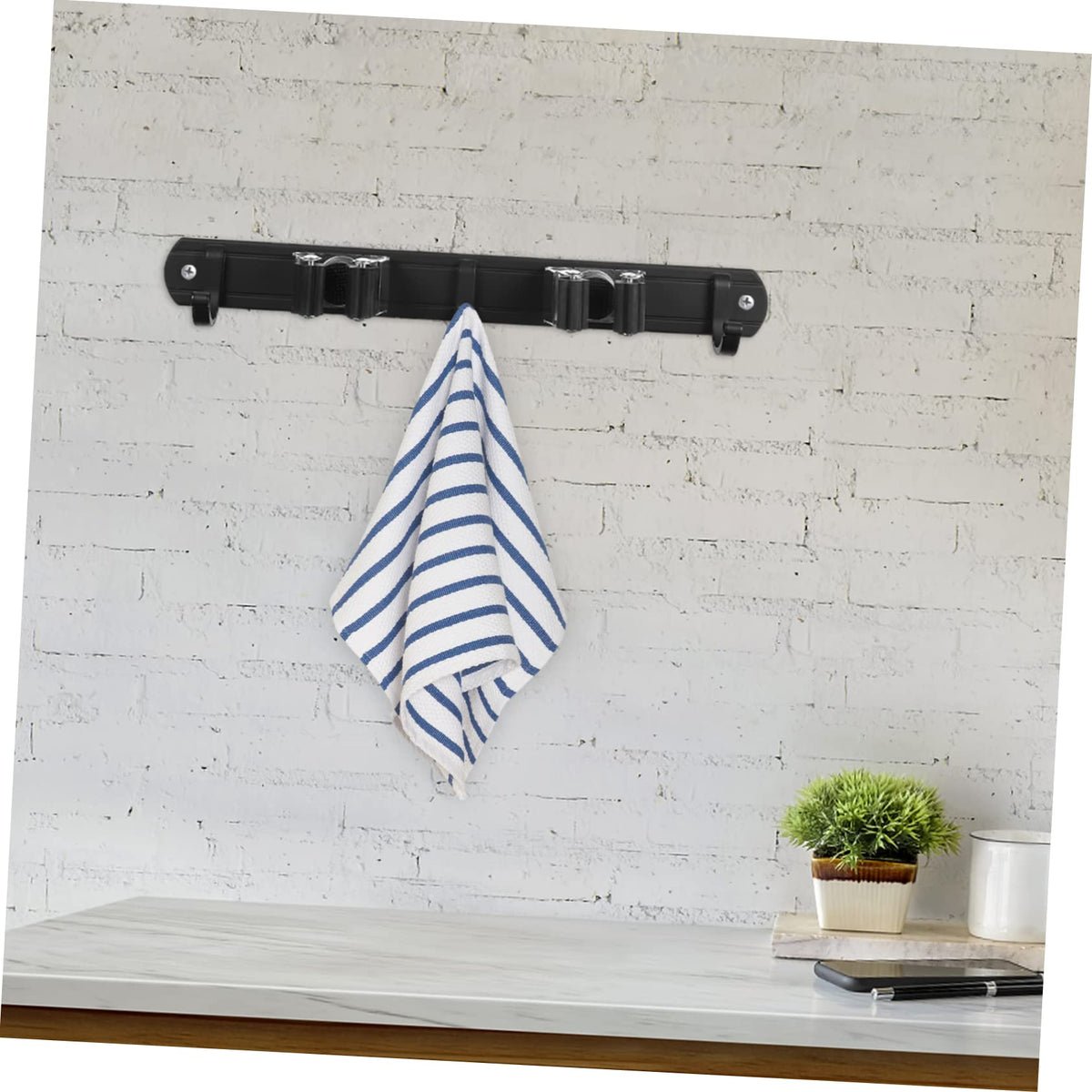 Wall Rack Mop Holder Organizer Broom Hanger Wall Mount Heavy Duty Weather