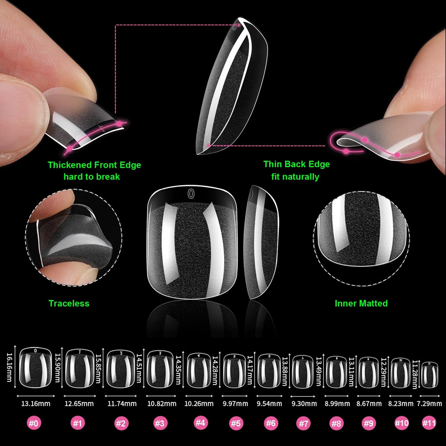 Short Square Gel x Nail Tips Kit, 552pcs Press on XS Short Square Gelly Tip with Portable U V light, 5 in 1 UV Gel Glue for Nails, Full Cover Nail Art Extensions DIY Manicure Set for Women