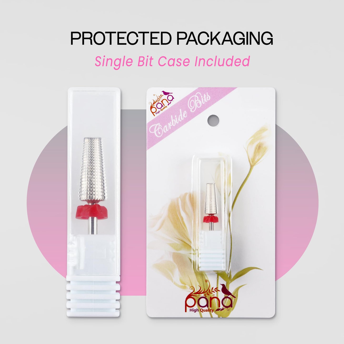 PANA Nail Carbide 5 in 1 Bit - Two Way Rotate use for Both Left and Right Handed - Fast Remove Acrylic or Hard Gel - 3/32" Shank - Manicure, Nail Art, Drill Machine (Fine - F, Silver)