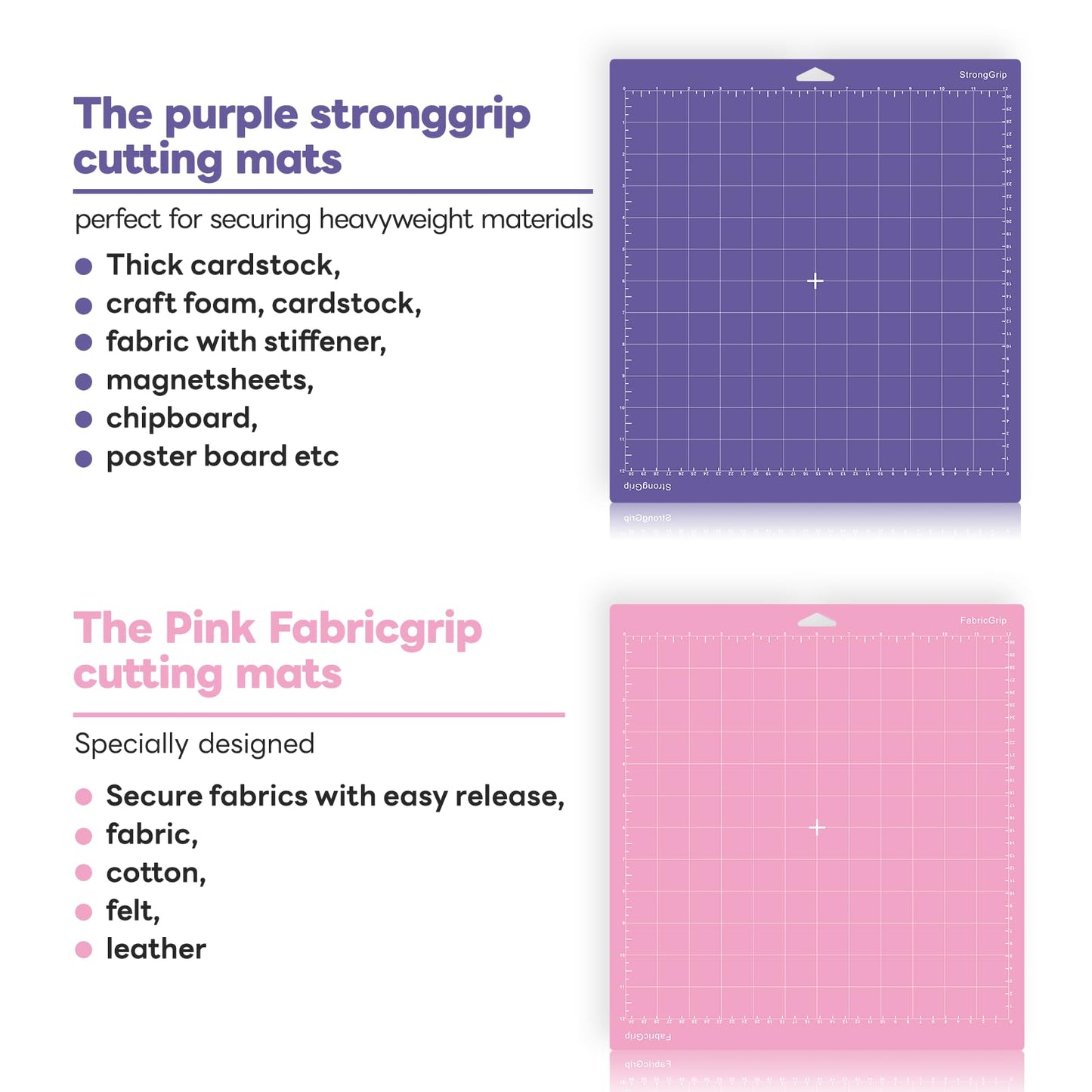 Cutting Mat for Cricut,12x12 inch 4 Pack Variety Cutting Mats (LightGrip,StandardGrip,StrongGrip,FabricGrip) Replacement Accessories for Cricut Maker 3/Maker/Explore 3/Air 2/Air/One