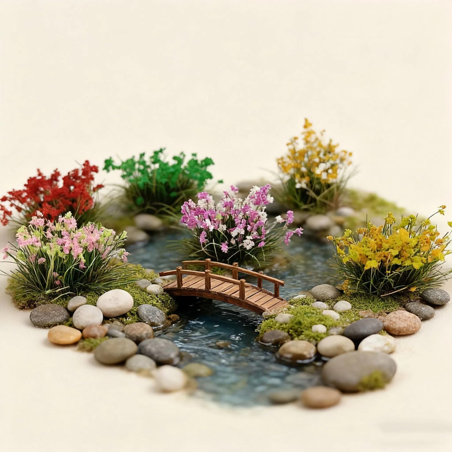 gdeplok 90 Pcs Miniature Flower Clusters Static Grass Clusters, for DIY Model Railway Scenery Train Landscape & War Game Terrain Layouts (B)