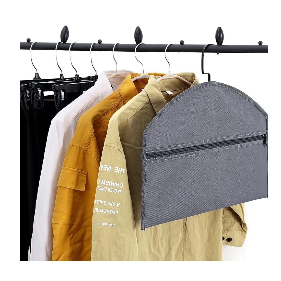 BEISUOSI Hanger Diversion Safe by Stash-it, Hidden Pocket Safe, Fits Under Hanging Clothes with Pocket to Hide Valuables for Home or Travel (2, BLACK)