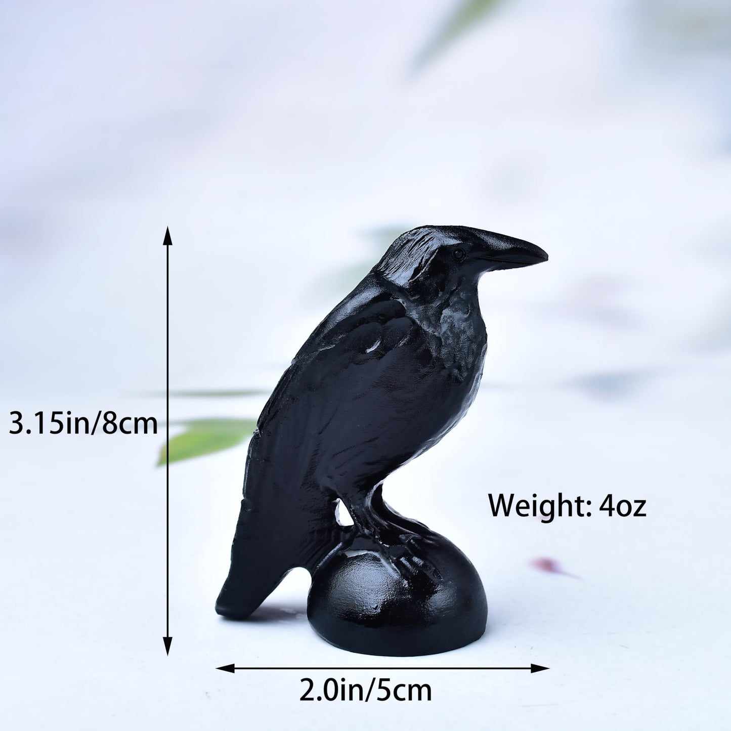 DZJXBZhu Obsidian Crystal Raven Sculpture Lucky Guardian Pocket Statue 3.2 "Healing Crystal Animal Statue Learn Office Home Decoration Gift