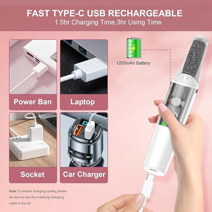 Electric Foot Callus Remover,3 Rollers,3 Speeds, Professional Electric Foot File Pedicure Tool Foot Scrubber for Feet Dead Skin,Smooth Pedicure Wand Feet Spa Care Kit for Men & Women,Ideal Gift