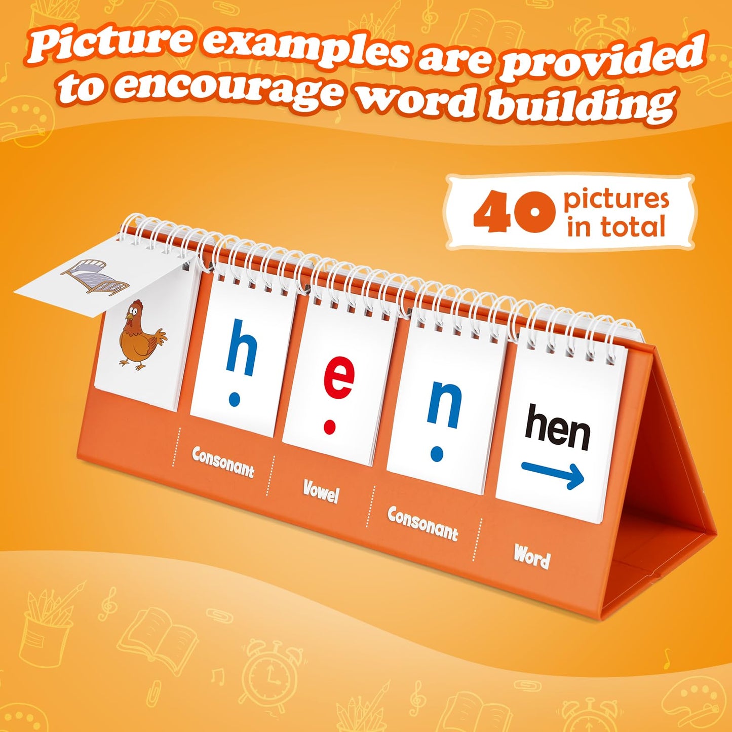 Aizweb CVC Word Games Kindergarten,Phonics Games Flash Cards for Preschool Classroom,Learn to Read,Reading Manipulative Spelling Educational Toy Learning Activities Speech Therapy School Supplies