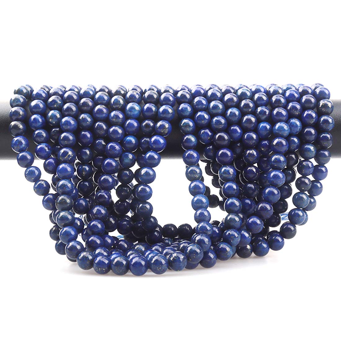 ICAI Beads 10mm Natural Lapis Lazuli Stone Round Loose Stone Beads for Jewelry Making DIY Crafts Design 1 Strand 15" APPR.34-36pcs