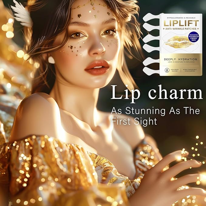 Anti Wrinkle Patches for Lip, Collagen Upper Lip Wrinkle Treatment, Smile Line patches Reduce Fine Lines & Wrinkles, 6 Pcs