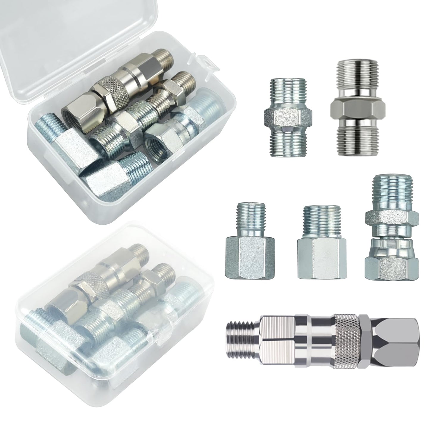 TUDUD 6Pcs Sprayer Joint Set Spray Gun Swivel Joint and Paint Hose Connector Accessories for Airless Paint Sprayer