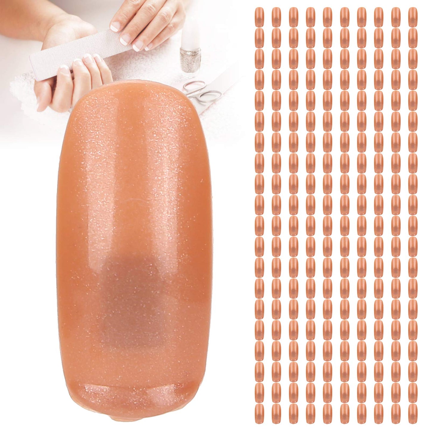 300pcs Practice Nail Tips with Strong ABS Material for Nail Art DIY, Salon Practice, and Training Practice Hand Acrylic Nails Tips