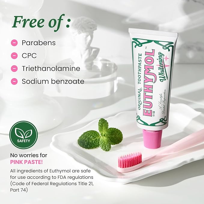 EUTHYMOL Whitening Travel Set (1.4 oz Toothpaste + 1 Toothbrush) – TSA-Friendly, Stain Removal in 2 Weeks, Long-Lasting Freshness for Sensitive Teeth & Gums, Bad Breath & Cavity Protection