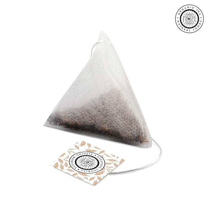 Pride of India | Sip and Relax : Bedtime Tea | 15 Pyramid Full Leaf Individually Wrapped Tea Bags| 100% Natural Blend of White Tea & Herbs from Single Origin | Calming and Soothing