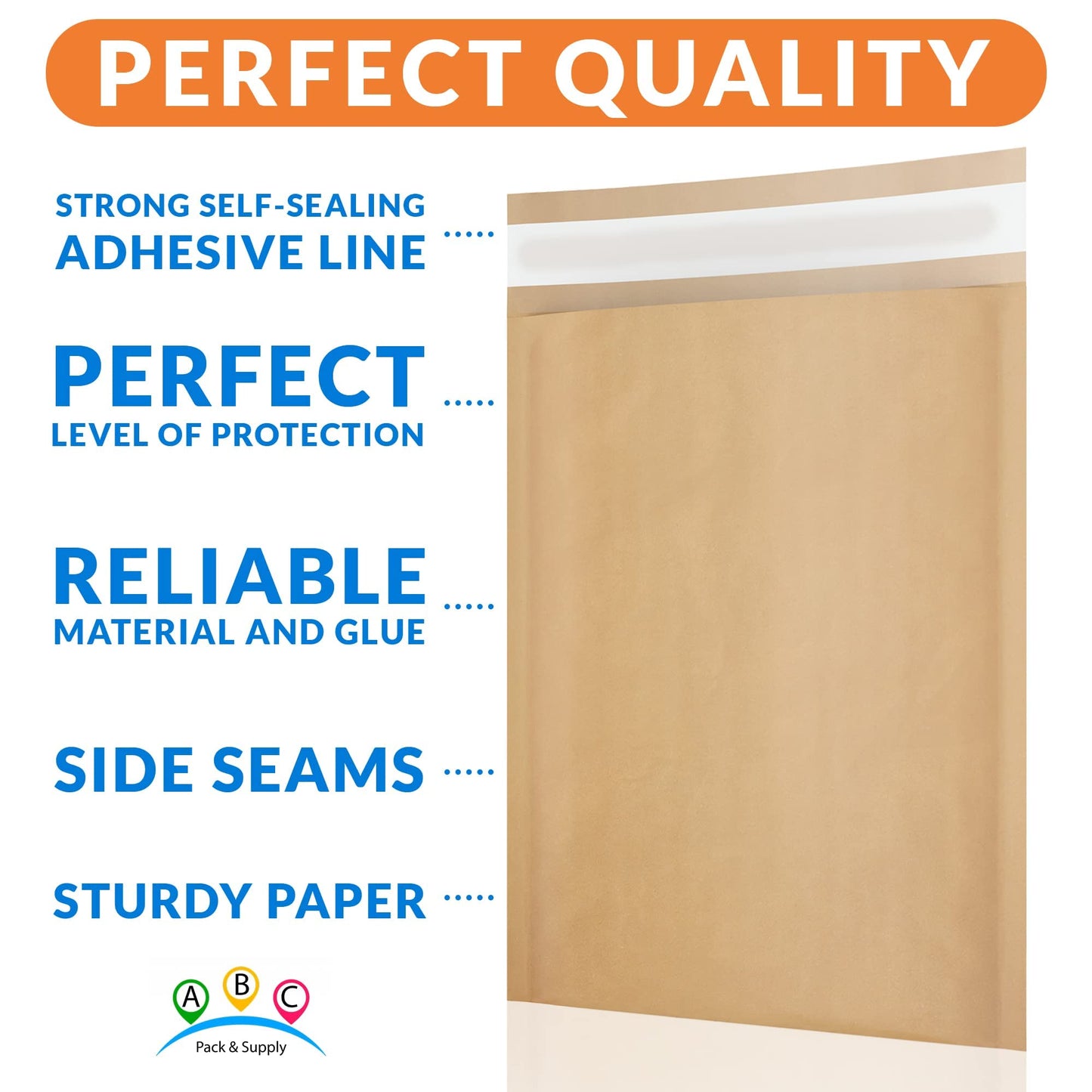 ABC PACK & SUPPLY Kraft Bubble Mailer, 10.5 x 15 Inches, Natural Brown Padded Envelopes Self Seal, Tear Resistant, 25 Pack, Paper Shipping Envelopes