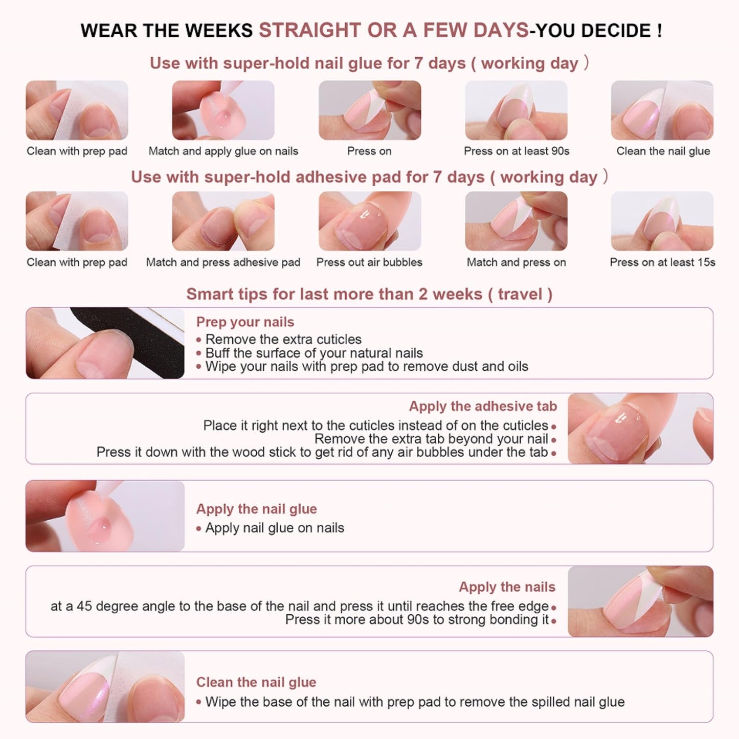 SEENEEY Press On Nails FT035, Nails 022