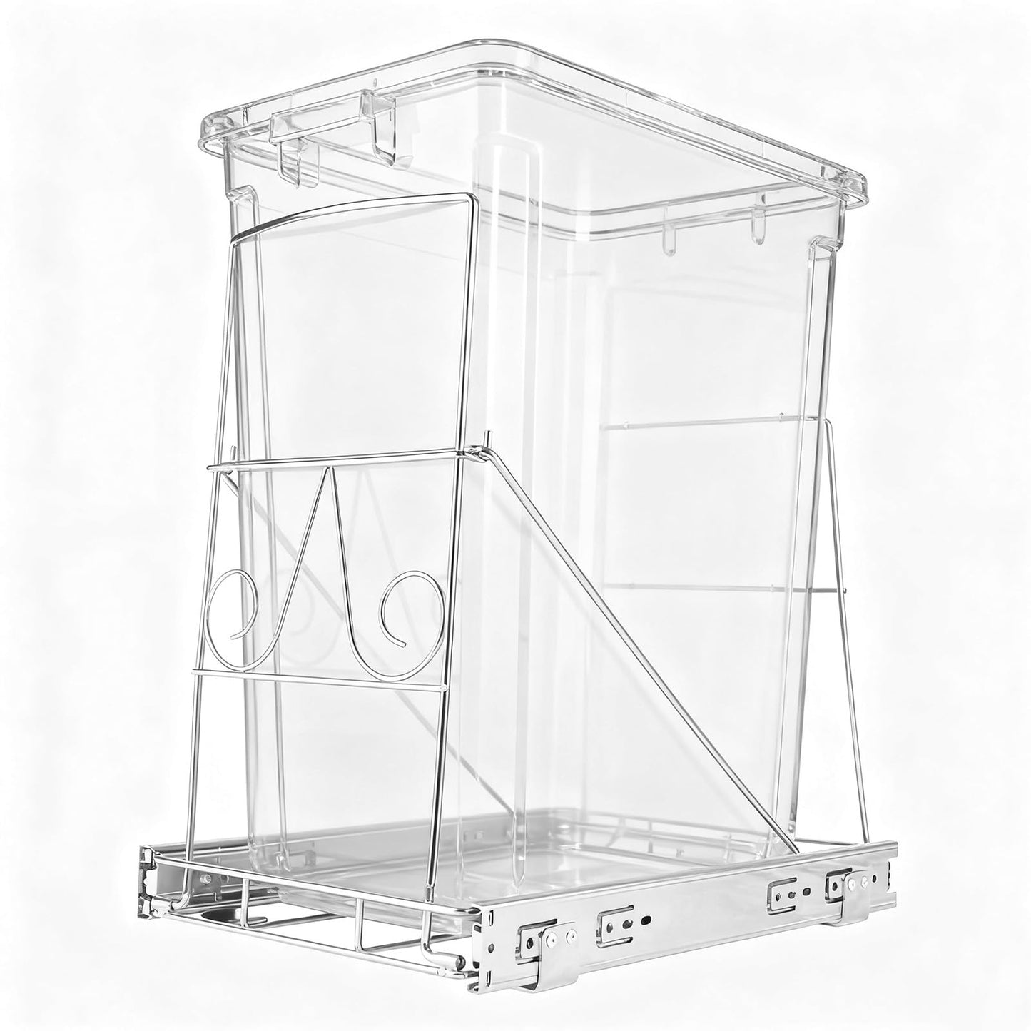 XYLOME Pull Out Trash Can Under Cabinet: 7–11 Gallons Under Sink Trash Can for Kitchen Requires Min. Cabinet Opening 12"W X 17.5"D X 17.5"H - Cabinet Trash Can Pull Out Kit (Trash Can Not Included)