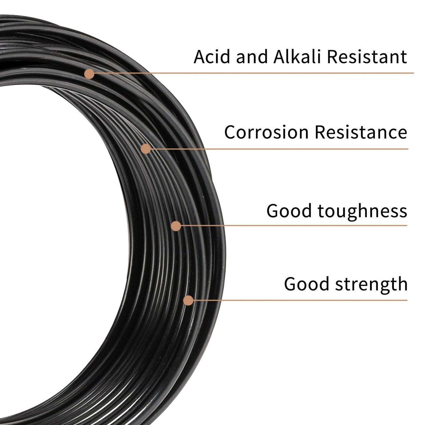KSVZS Aluminum Wire Black 9 Gauge 3.0 mm 32.8 Ft(10 M) Anodized Bendable Metal Craft Wire for DIY Floral