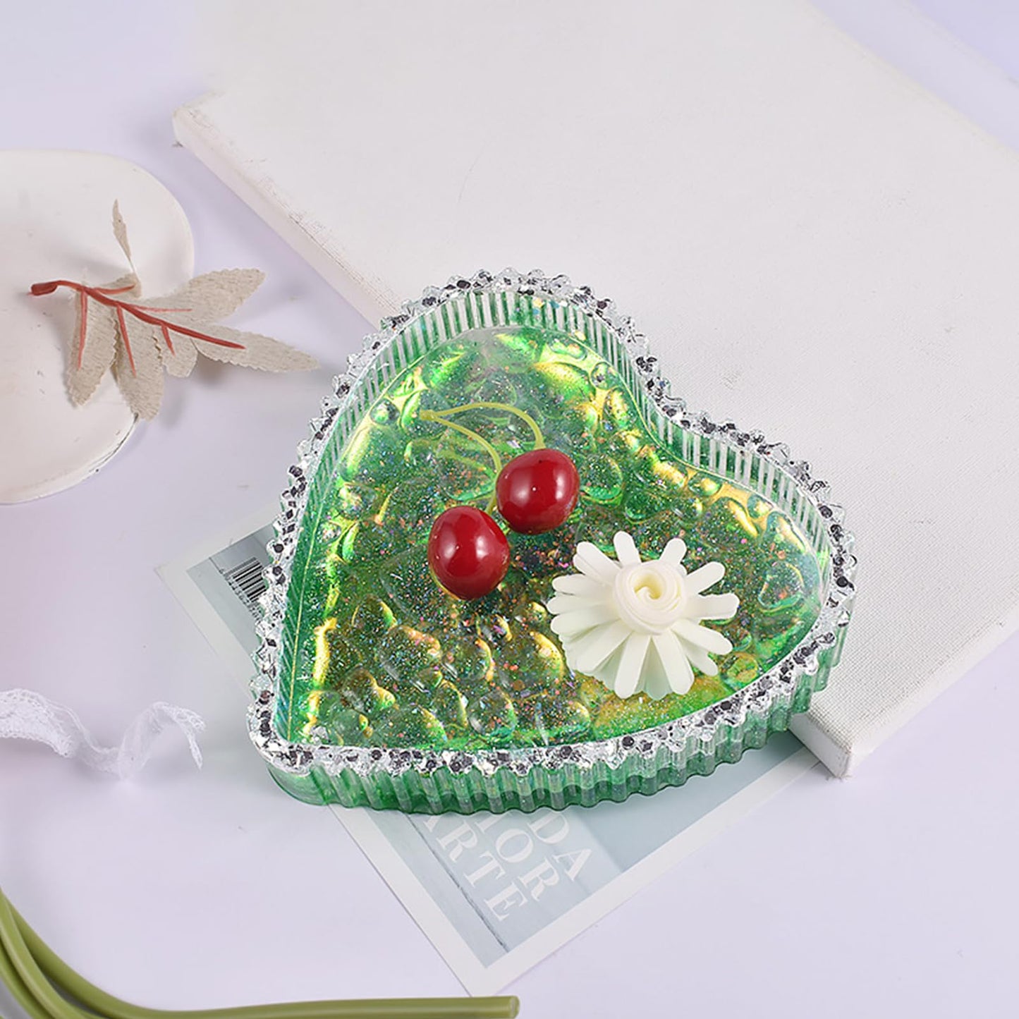 Ashtray Resin Casting Heart Shape Silicone Handcraft Jewelry Dish Plate Epoxy Mold Home Decor Tool Heart Tray Silicone Mold
