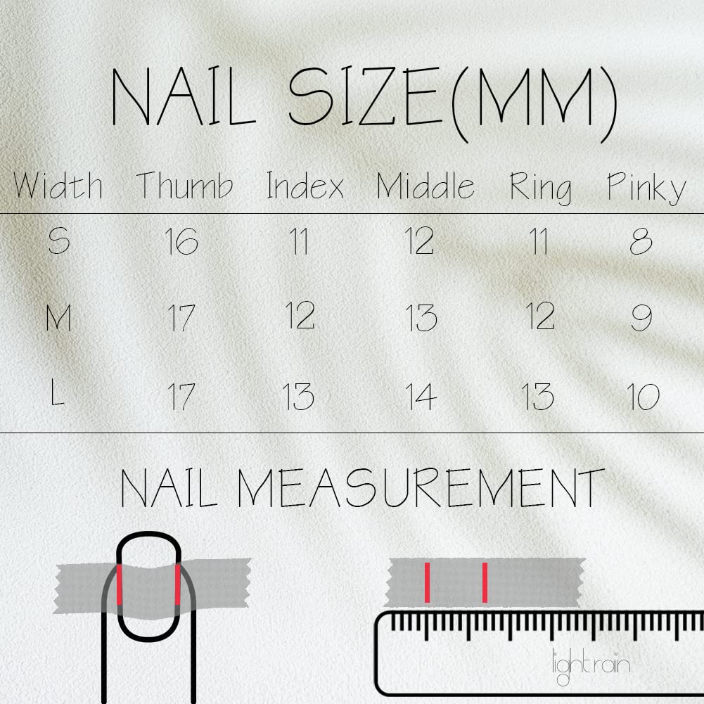 Light Rain Medium Size Hand-made Press on Nails, 3D Gel UV Finished False nails with Design by Professional Manicurist