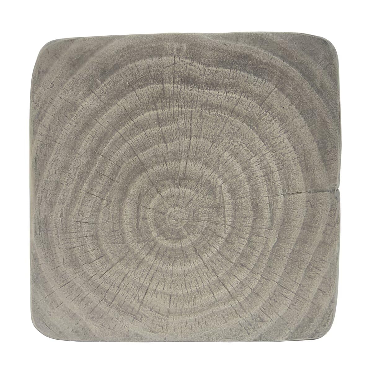 Modern End Table Square Solid Wood Pedestal Side Table Rustic Plant Stand with Twisted Design for Living Room, Bedroom, Office, Grey